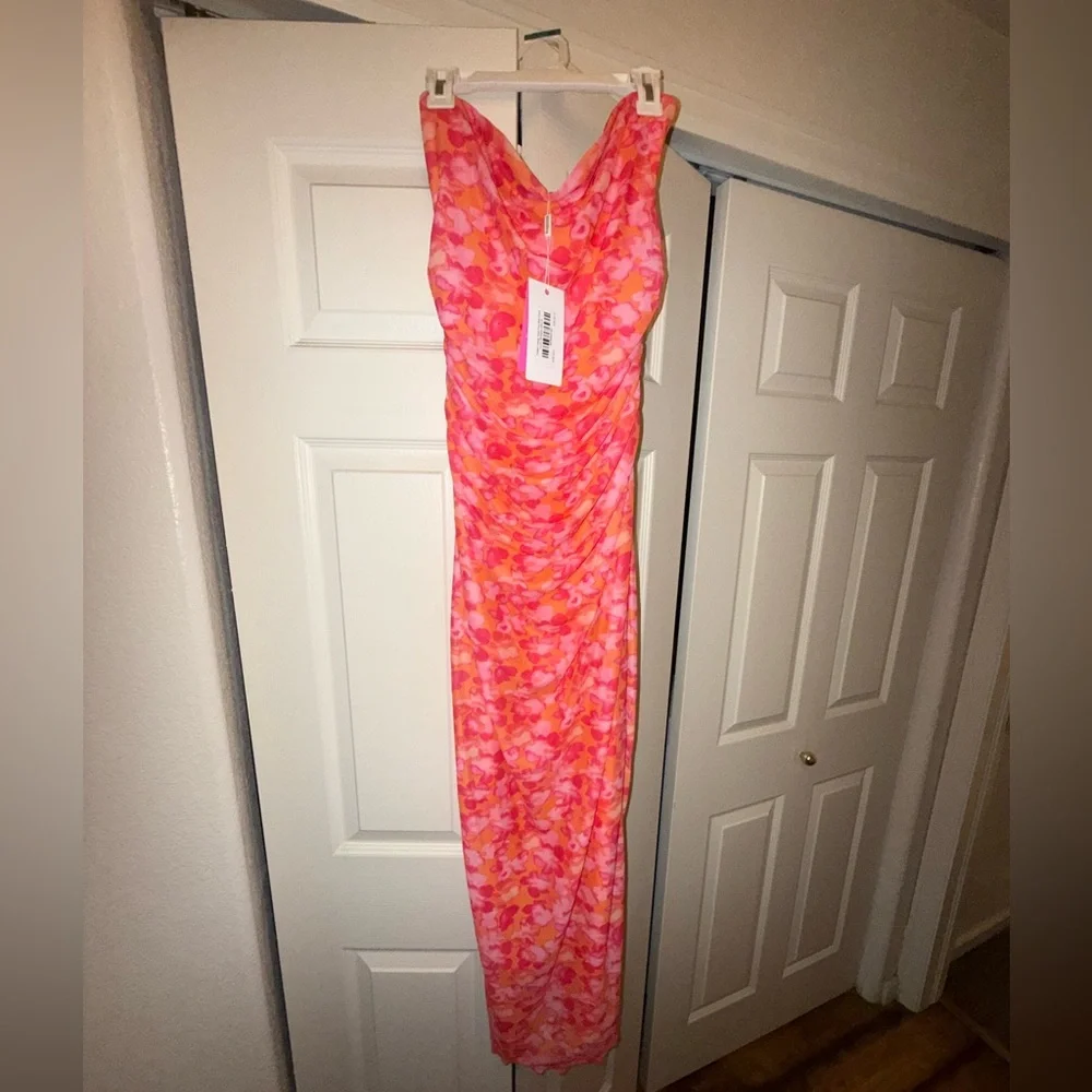 Imogen Orange Floral Print Maxi Dress Beginning Boutique - Picture 3 of 6
